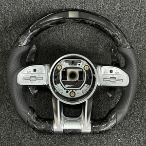 พวงมาลัยแอลอีดีคาร์บอนไฟเบอร์ฟอร์จสำหรับ <span class=keywords><strong>Mercedes</strong></span> <span class=keywords><strong>AMG</strong></span> GT CL CLS CLA E S <span class=keywords><strong>C36</strong></span> G63 C43มล. SL W204 W213 W211 W205 W212 W177 W206 - Product Image 2