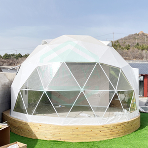 Tente d'hôtel <span class=keywords><strong>de</strong></span> <span class=keywords><strong>luxe</strong></span> 4 saisons pour jardin extérieur Petit Igloo transparent en PVC géodésique Maison verte Transparent Glamping Tentes à vendre - Product Image 1