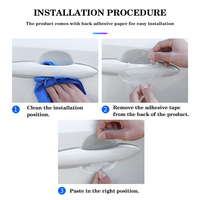 PUERXIN Lot de 8 films de protection transparents anti-rayures pour poignées de portières de voiture avec logo de voiture