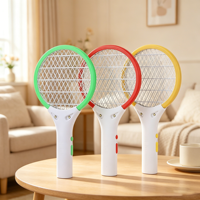 Mini raquette électrique anti-moustiques rechargeable par USB, raquette à mouches à 3 couches de mailles, vente en gros
