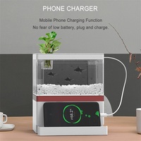 Zaohetian Mini aquarium pompe à eau autonome coton biochimique lumière nano aquarium petit aquarium