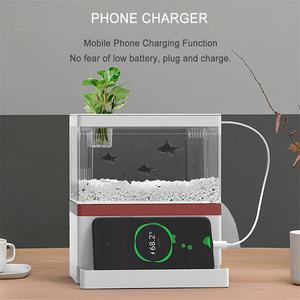 Zaohetianミニフィッシュタンク自己完結型ウォーターポンプ生化学コットンライトナノ水族館小型水族館タンク - Product Image 2