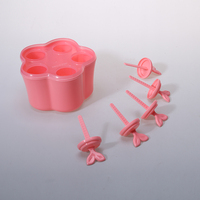 Moule à glaces en plastique en forme de fleur à 5 emplacements, 80 ml, pour glaces maison
