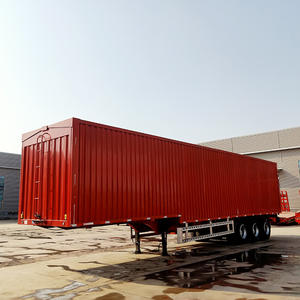 3 essieux Van Truck Trailer Boîte fermée Cargo Transport PVC Bâche coulissante 45FT 40FT Rideau côté <span class=keywords><strong>Semi</strong></span>-<span class=keywords><strong>remorque</strong></span> - Product Image 4