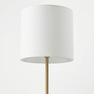 Lampe sur pied LED moderne nordique minimaliste en métal, abat-jour beige, base E26/E27, hauteur réglable, haute luminosité, pour usage hôtelier - Product Image 1