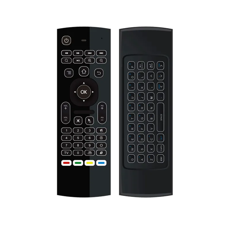 Mx3-clavier de contrôle vocal sans fil Air Mouse rétroéclairé LED, 2.4g, universel, pour télévision, télécommande