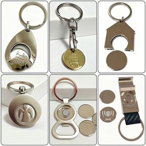 Wholesale Custom Logo Shopping Cart Coin Metal Key Chain/Metal Trolley Token Coin for Game/Caddy Chips Coin Keychain - Product Image 3