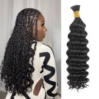 Harga Terbaik 12A Brazilian Double Drawn Raw Virgin Human Hair Braiding Extensions Panjang 16"-24" Tekstur Water Wave