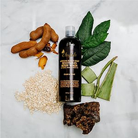 Gel Douche Exfoliant Naturel Anti-Acné Anti-Âge Nettoyant en Profondeur Éclaircissant et Apaisant au Savon Noir Africain