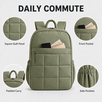 Sac à dos de voyage unisexe pour ordinateur portable 15,6 pouces, sac à dos d'étudiant |   Grande poche latérale pour gobelet de 40 oz, format bagage cabine, léger pour les trajets quotidiens