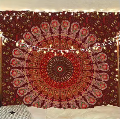 Bohemian Hippie White Tapestry Wall Hanging