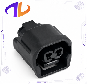 Connecteur de faisceau de câbles étanche pour feux de brouillard et feux de jour (DRL) automobile, 2 broches, en cuivre, noir, HX060, 1,5 mm, compatible 6189-7408 - Product Image 1