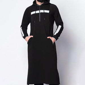 Tuta da uomo araba con cerniera e cappuccio, felpa lunga, abbigliamento islamico casual per lo sport - Product Image 3