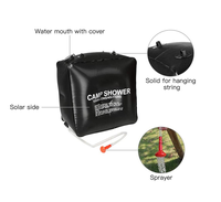 Douche solaire portative promotionnelle chauffe-eau de camping tête de sac de douche et ensemble de tuyau camp de voyage