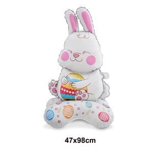 Globos grandes de Pascua de pie conejito conejo pollo huevo en forma de globo de papel de aluminio para Feliz Pascua fiesta de cumpleaños hogar primavera decoraciones - Product Image 2