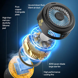 Black Shark 5 Mobile <b>Phone</b> Radiator Cooling Fan with Ring Light AI Temperature <b>Control</b> & Foldable Design-FunCooler - Product Image 6