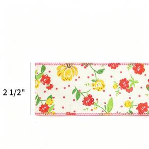 ริบบิ้นลายดอกไม้สีสันสดใส ขนาด 2 1/2 นิ้ว ดีไซน์ใหม่ ขอบลวดลายผ้ากระสอบเทียม ทนต่อการหดตัว ม้วนยาว 10 หลา สำหรับตกแต่งฤดูใบไม้ผลิ - Product Image 2