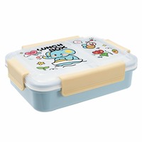 Boîte à lunch portable de qualité supérieure en plastique alimentaire de forme rectangulaire C339, 2 compartiments, boîte bento