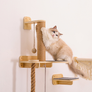 أثاث أرفف حائط للقطط من ROPECUBE للداخل مع برج تسلق متعدد الطبقات للقطط منصة استراحة أرجوحة - Product Image 4