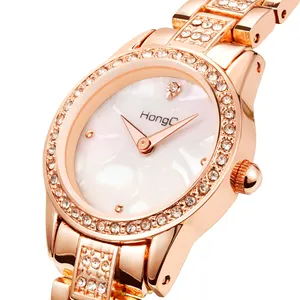 Yazole M C002高品质定制标志日本movt pc21不锈钢背面钻石美丽女士花式手表