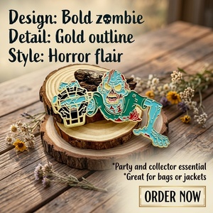 Produttore Custom Logo in metallo spille in smalto morbido pressofusione <span class=keywords><strong>film</strong></span> <span class=keywords><strong>Horror</strong></span> di Halloween Design collezione per Anime emblema - Product Image 3
