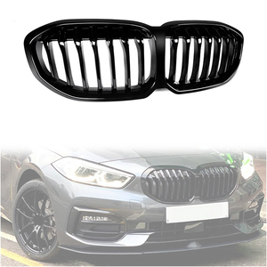LUMA 20 + Gloss Black <span class=keywords><strong>Chrome</strong></span> M Color Single Slat Kidney Grille Nouveau pare-chocs avant en ABS pour <span class=keywords><strong>BMW</strong></span> Série <span class=keywords><strong>1</strong></span> F40 2020 + Kidney Grille - Product Image 1