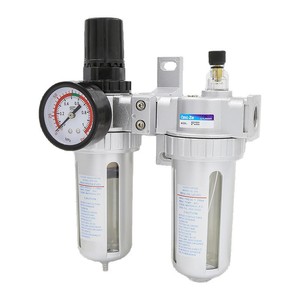 Régulateur de filtre à air Ana.Ze SFC200 double unité avec manomètre d'entrée 1/2 et séparateur huile-eau, filtre cylindrique - Product Image 1