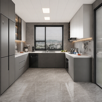 Cuisine modulaire Jianou avec four encastré, évier en panneau MDF écologique, design de cuisine extérieure, rangement multifonctionnel
