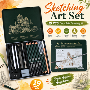 Ensemble de dessin et d'esquisse Giorgione 19 pièces, crayons professionnels doux et durs, fusain, crayons d'artiste, fournitures artistiques - Product Image 1