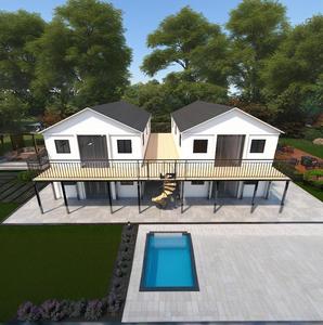 40FT erweiterbares Container haus Ready Made Living Fertighaus mit 3 Schlafzimmer Fertighaus Tragbares mobiles Tiny Home