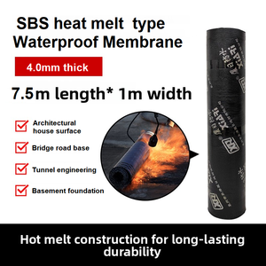 Membrane d'étanchéité pour toiture en <span class=keywords><strong>film</strong></span> bitumineux modifié SBS de 4 mm, torche à feu, pour panneaux de toiture en béton - Product Image 2