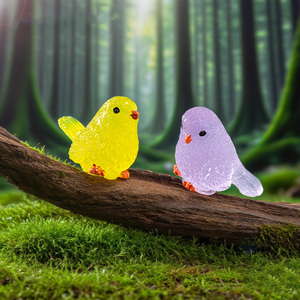 Mini-oiseaux lumineux en résine, figurines d'animaux miniatures, artisanat en résine, ornements pour sac mystère porte-bonheur, jouet pour enfant - Product Image 4