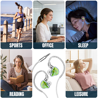 Earphone Balanced Armature Super Linear Driver, Kabel Lepas Pasang 3.5mm IEM Plug, Suara HiFi Imersif, Earphone Musik Berkabel