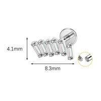 Anneau de nez articulé en titane massif Yazi G23 avec zircon, bijou de piercing pour femme