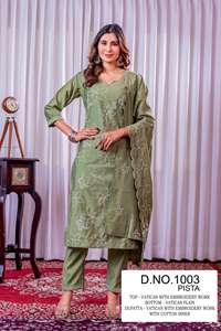 ARTRIDDHS Venta al por mayor Formal Kurti Set con pantalón y Dupatta Fabricado en India - Product Image 4