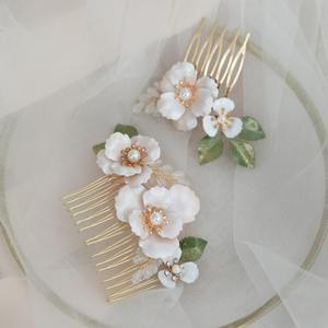 Diseño original con cuentas flores de metal peine nupcial Flores grandes accesorios <span class=keywords><strong>para</strong></span> el cabello tocado de novia dulce - Product Image 6