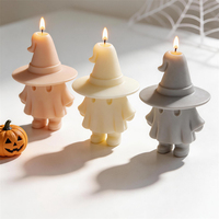Moule en silicone pour bougie, figurine de sorcière fantôme mignonne, thème Halloween, pour maison hantée, résine, plâtre, savon