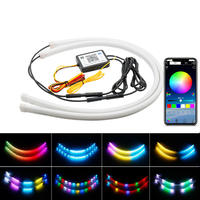Lampe de voiture universelle flexible XTX RGB LED 12V pour rénovation et mise à niveau, 30cm/45cm/60cm, feux de jour (DRL) et clignotants 6000 lm OE