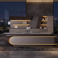 Haut de gamme luxe L en forme de I directeur bureau Table gestionnaire PDG patron mobilier de bureau E0 MDF Solutions bureau bureau bureau exécutif