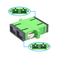 Adaptateur optique à fibre optique vert SC APC monomode duplex avec bride