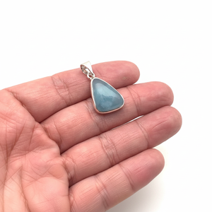 เครื่องประดับจี้อัญมณีสีฟ้าน้ำทะเลสำหรับผู้หญิงเครื่องประดับเงินสไตล์ Boho 925เงินสเตอร์ลิงจี้ทำด้วยมือของขวัญสำหรับ - Product Image 1