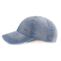 Casquette de baseball vintage en coton délavé multi-panneaux pour hommes et femmes, style 'Dad Hat' en denim, réglable, style 'Trucker', profil bas, toutes saisons, devant uni