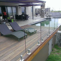 YL METAL Garde-corps de balcon en acier inoxydable de haute qualité, balustrade d'escalier, clôture de balcon sans cadre, garde-corps en fibre de verre