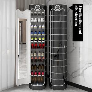 Désinfection intelligente 360 Armoire à <span class=keywords><strong>chaussures</strong></span> rotative moderne en bois haute verticale cylindrique Rack Home Door Storage Narrow - Product Image 3