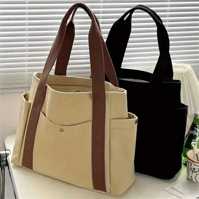 حقيبة تسوق ترويجية بسعر الجملة، حقيبة قماش مخصصة، حقيبة حمل قماشية ذات سعة كبيرة