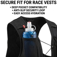 Gourde souple pliable en TPU de 500 ml avec couvercle anti-poussière attaché, bouteille d'eau pour course à pied, marathon, course sur sentier, gourde d'hydratation pliable
