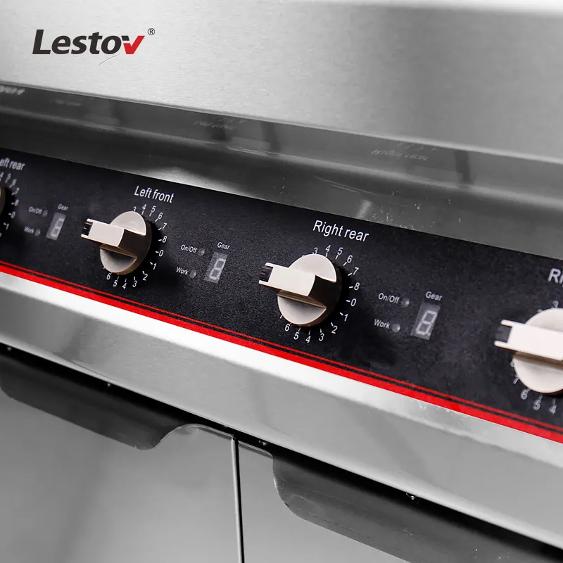 Lestov 6 Burners Freestanding Industrial Induction Cooktop for Stir-fry Stew Boiling Food 5000W