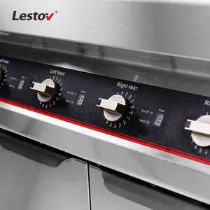 Lestov 6 Burners Freestanding Industrial Induction Cooktop For Stir-fry Stew Boiling Food 5000W