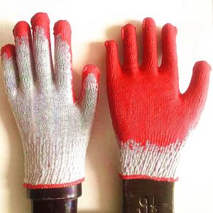 Guante de punto de algodón, 10 calibres, liso, recubierto de látex rojo, barato - Product Image 6