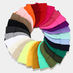 Chất lượng cao tăng đau khổ dệt kim Mũ mùa đông 20 màu sắc hỗn hợp Acrylic ấm áp Beanie Cuff nhà máy bán buôn giảm giá phim hoạt hình - Product Image 1
